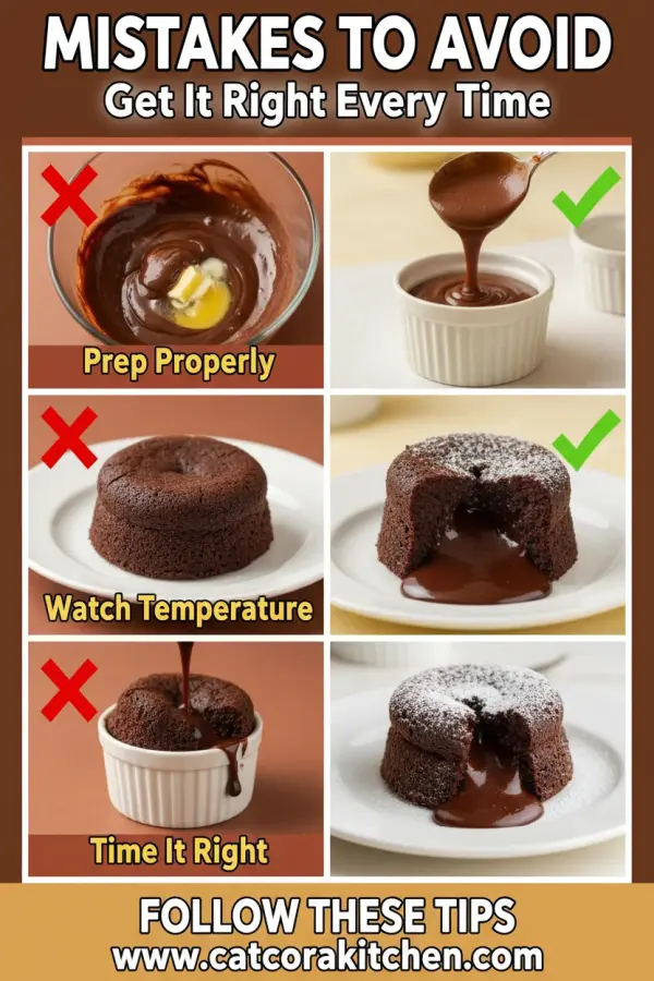 Chocolate lava cakes common mistakes