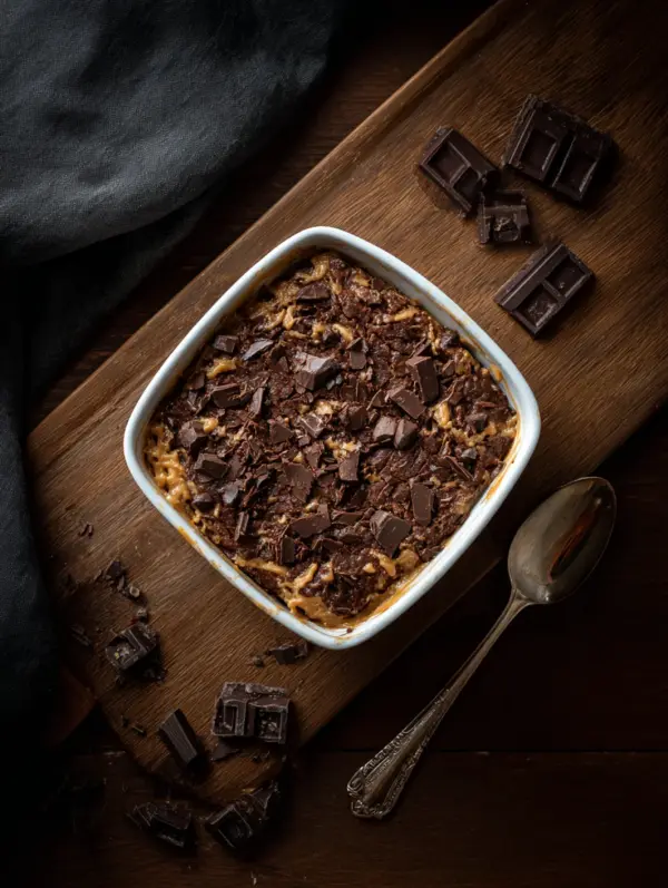 card recipe ingredients and instructions chocolate peanut butter dump cake