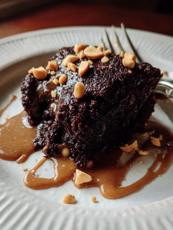 card recipe ingredients and instructions chocolate peanut butter dump cake