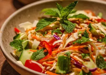 chopped Thai salad with peanut dressing