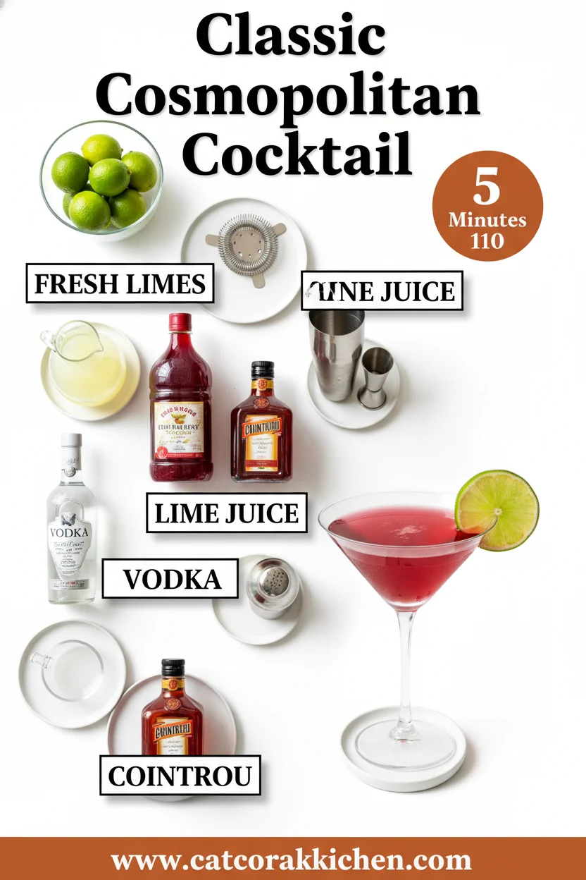 Classic cosmopolitan cocktail ingredients