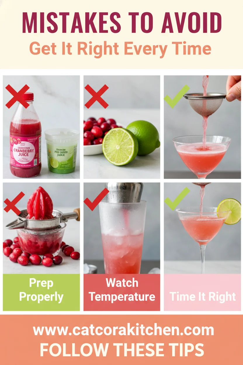 Classic cosmopolitan cocktail common mistakes