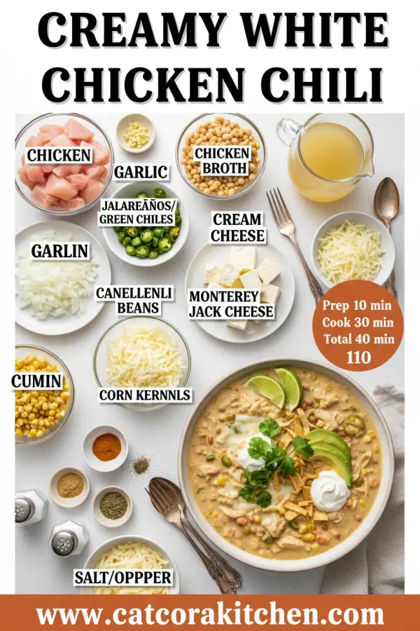 Creamy white chicken chili ingredients
