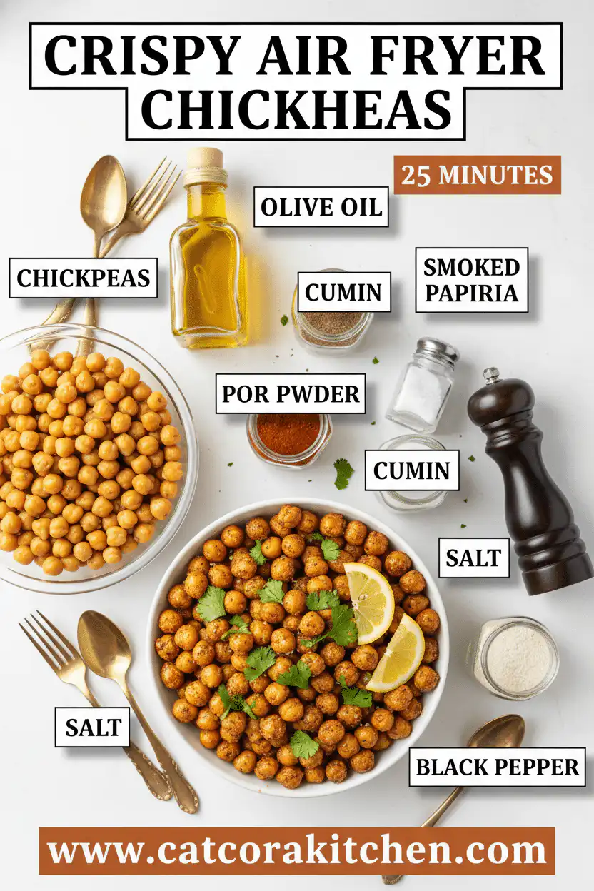Crispy air fryer chickpeas ingredients