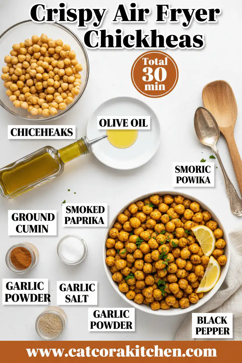 Crispy air fryer chickpeas ingredients
