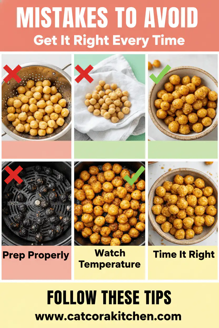 Crispy air fryer chickpeas common mistakes