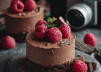 dark chocolate raspberry mousse cake