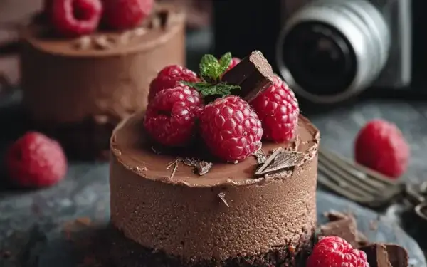 dark chocolate raspberry mousse cake