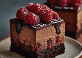 dark chocolate raspberry mousse cake