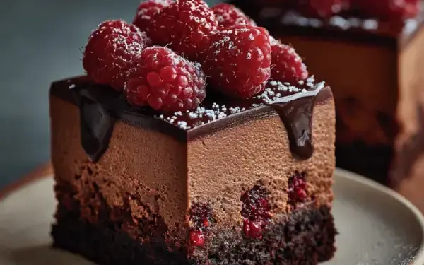dark chocolate raspberry mousse cake