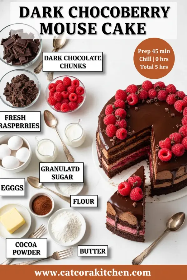 Dark chocolate raspberry mousse cake ingredients