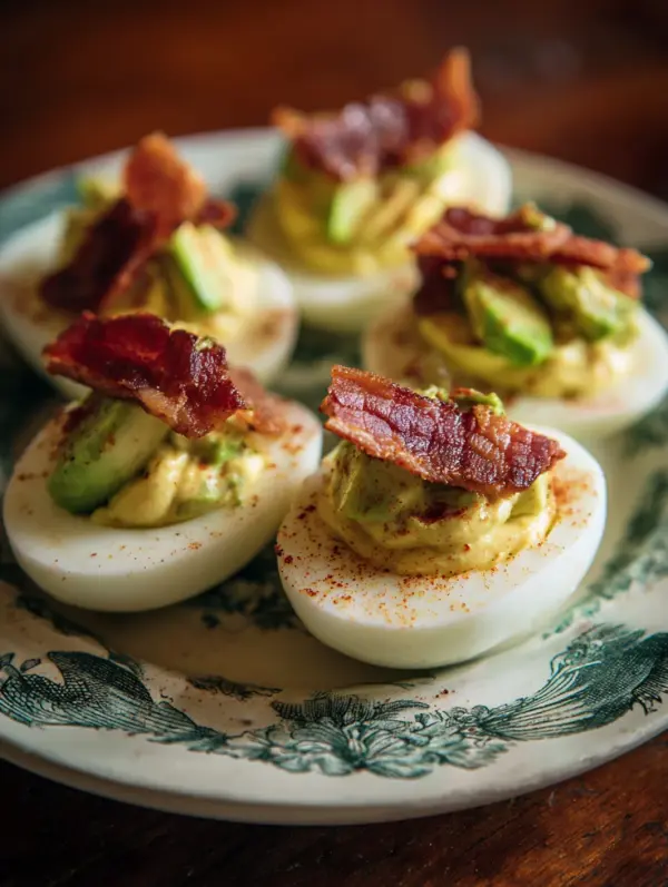 Deviled Eggs with Avocado and Bacon – Loaded & Creamy