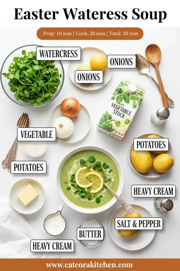 Easter watercress soup ingredients