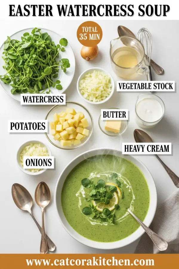 Easter watercress soup ingredients