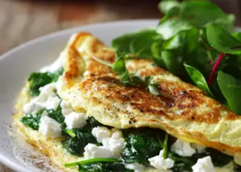 egg white omelette with spinach and feta