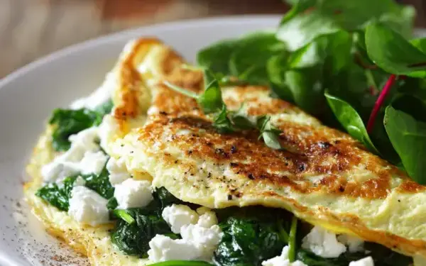 egg white omelette with spinach and feta