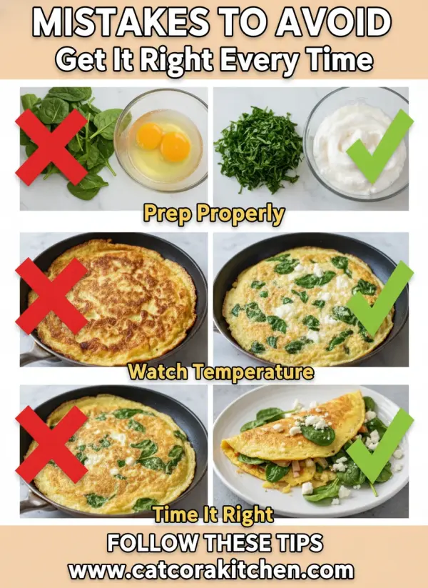 Egg white omelette with spinach and feta common mistakes