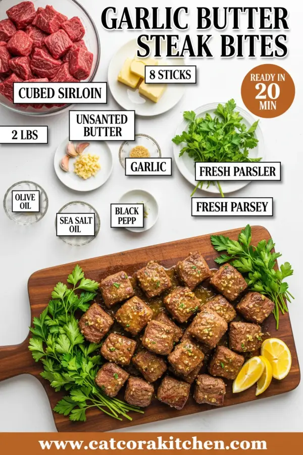 Garlic butter steak bites ingredients