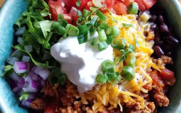 ground turkey taco bowl