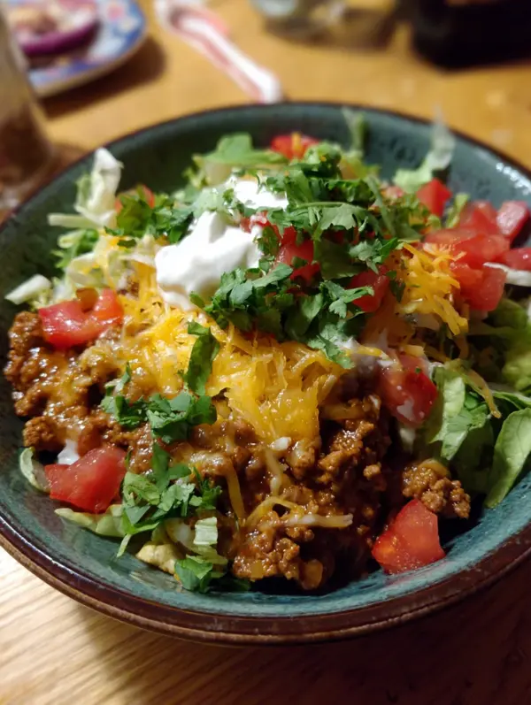 card recipe ingredients and instructions ground turkey taco bowl