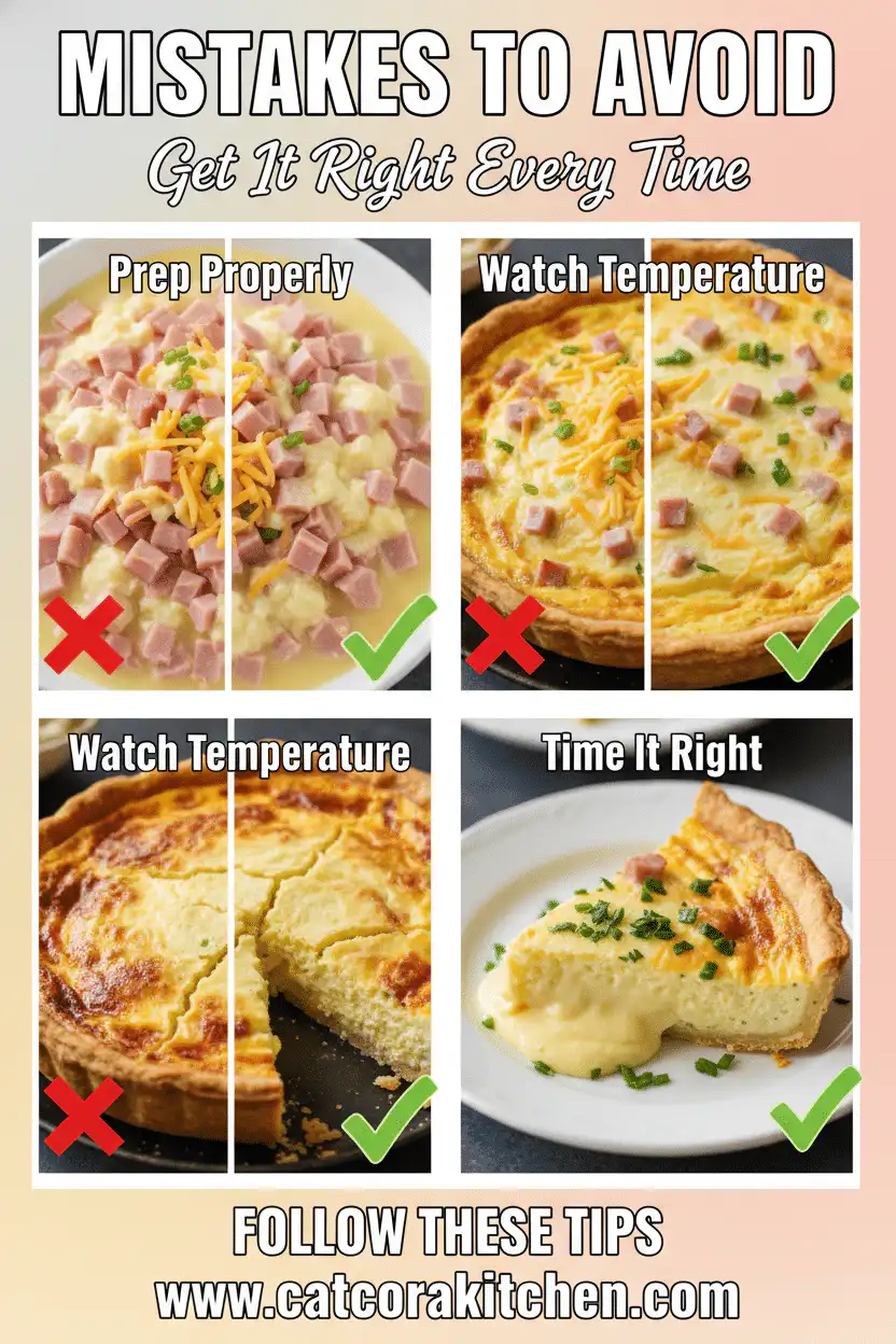 Ham and cheese quiche common mistakes