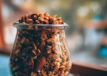 homemade granola with honey and almonds