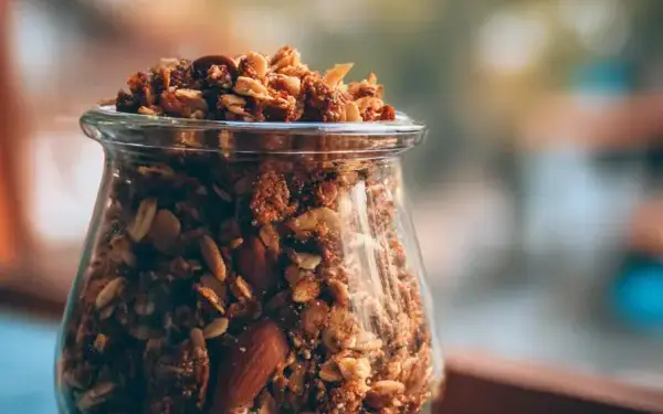 homemade granola with honey and almonds