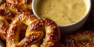 homemade pretzels with beer cheese dip