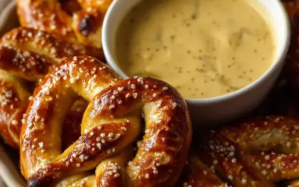 homemade pretzels with beer cheese dip