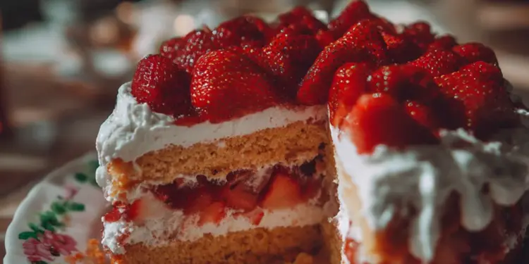 homemade strawberry cake from scratch