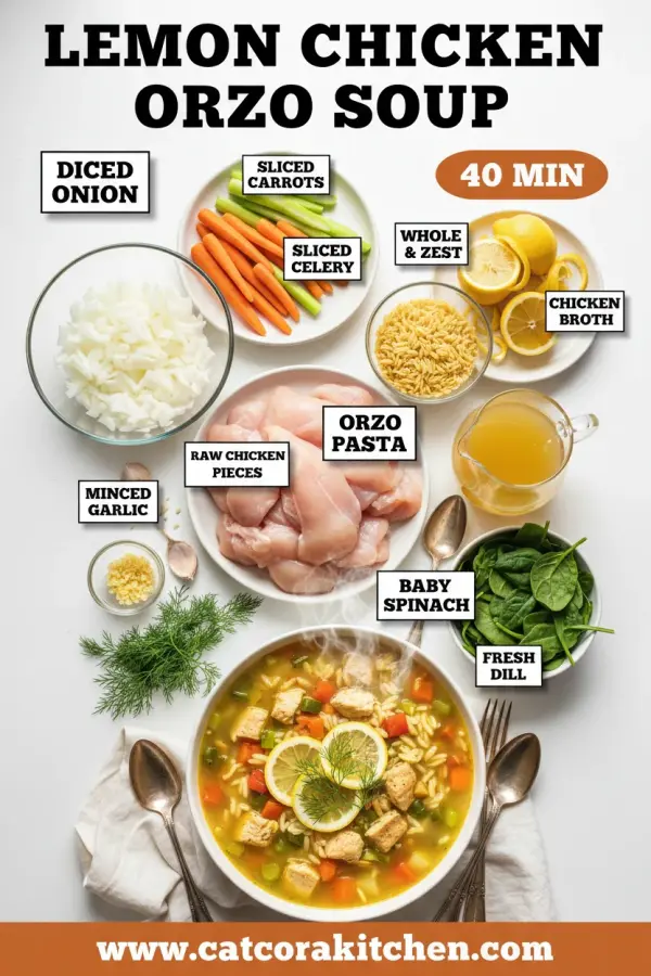 Lemon chicken orzo soup ingredients