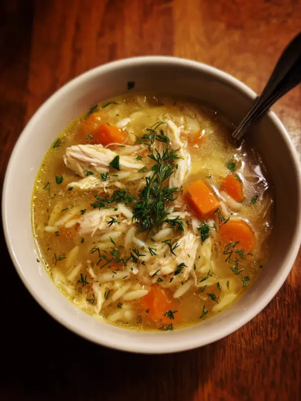Lemon Chicken Orzo Soup