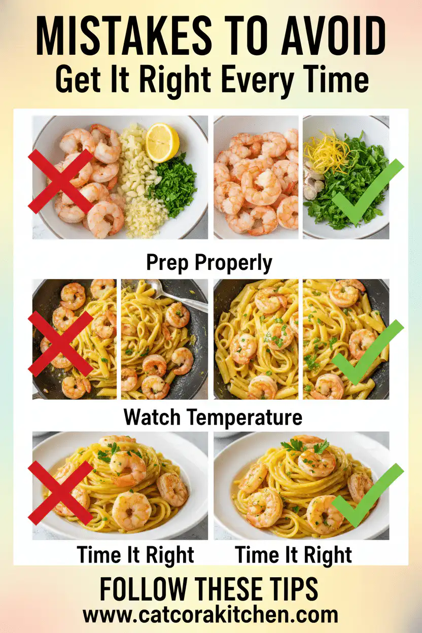 Lemon garlic butter pasta with shrimp common mistakes