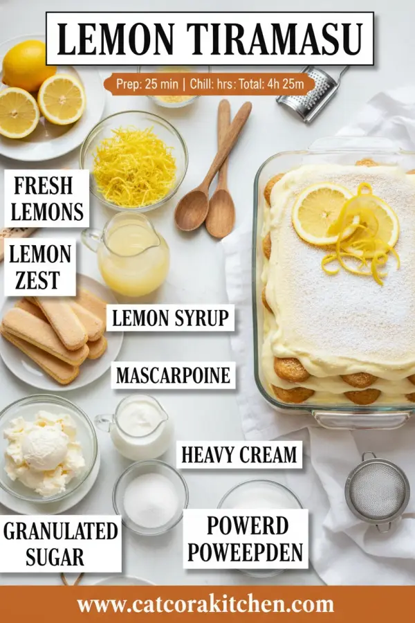 Lemon tiramisu ingredients