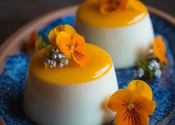mango coconut panna cotta