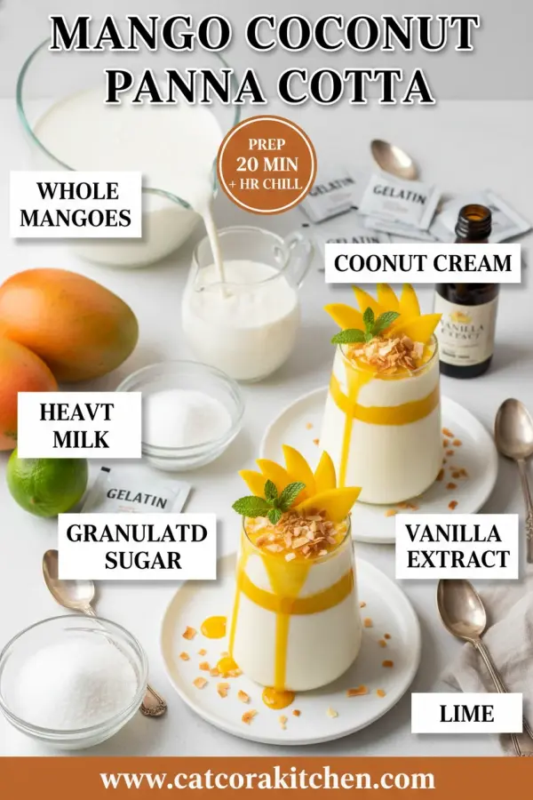 Mango coconut panna cotta ingredients