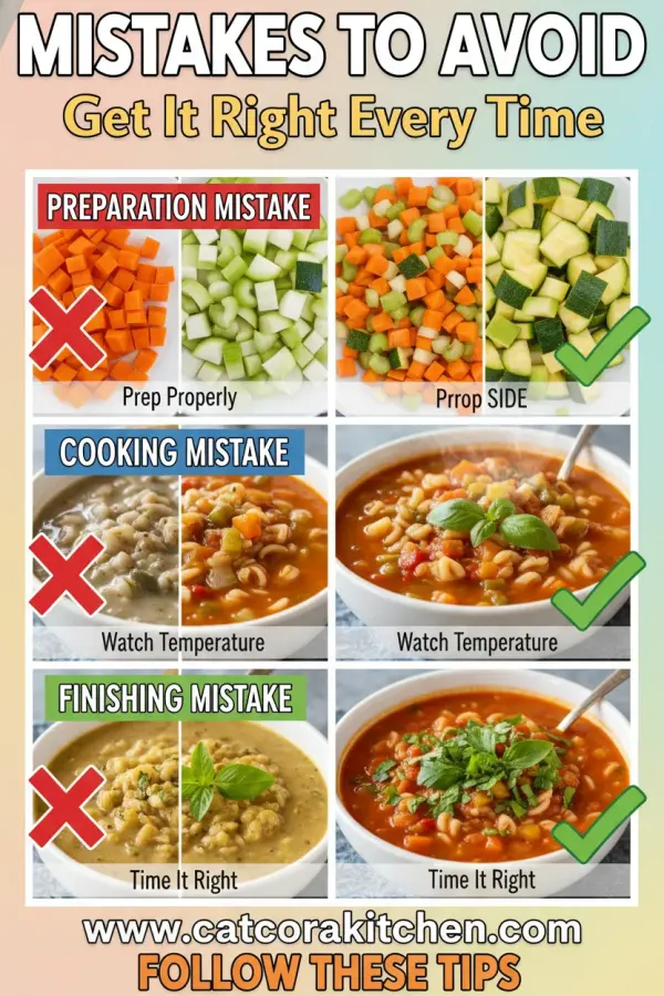 Minestrone soup with fresh herbs common mistakes