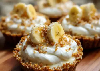 no-bake mini banana cream pies