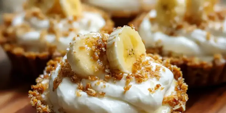 no-bake mini banana cream pies