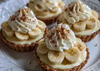 no-bake mini banana cream pies