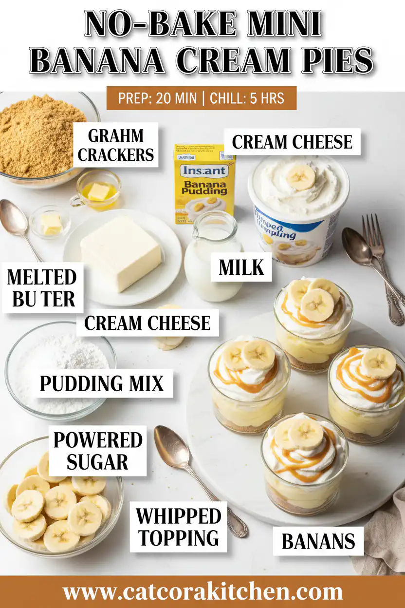 No-bake mini banana cream pies ingredients