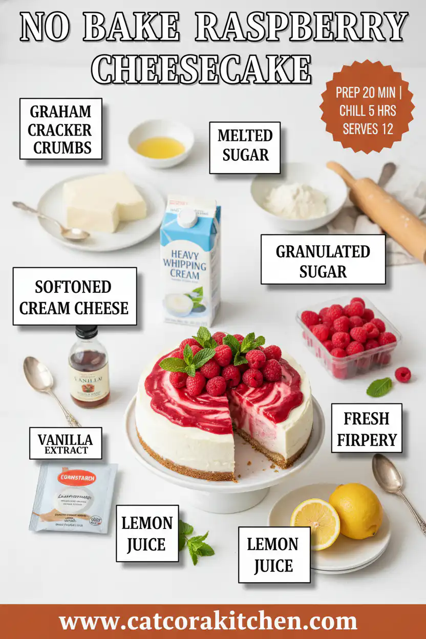 No bake raspberry cheesecake ingredients