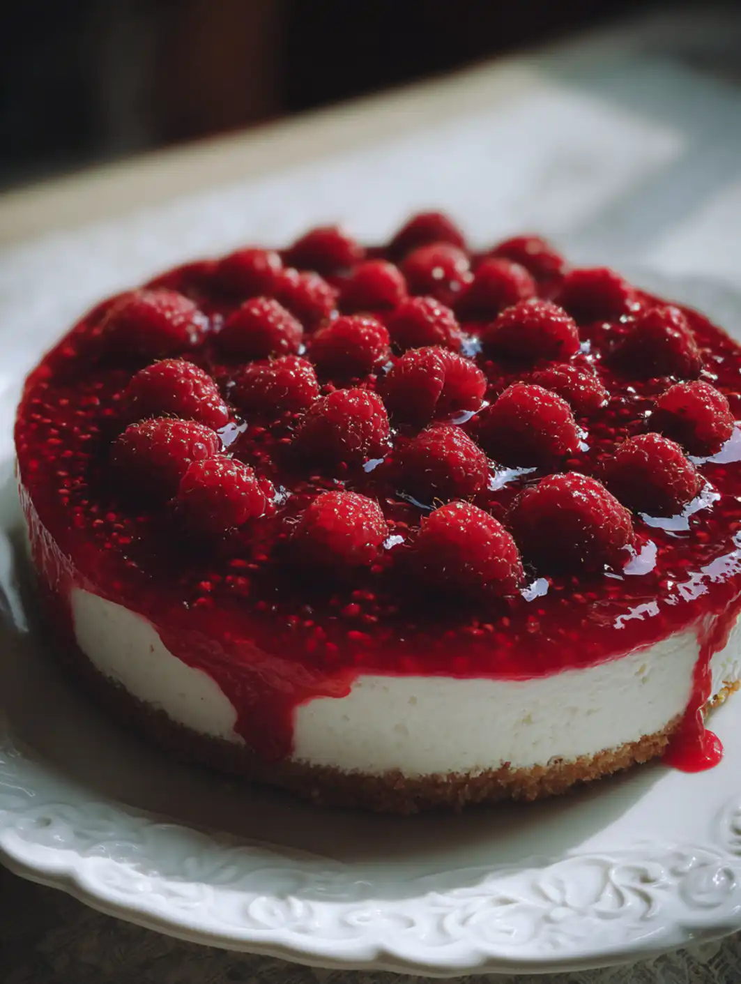 card recipe ingredients and instructions no bake raspberry cheesecake