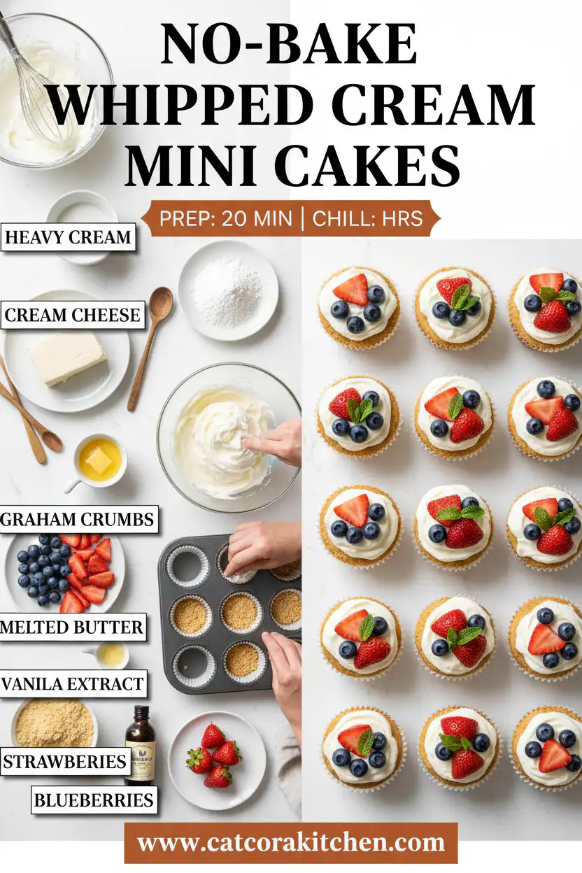 No-bake whipped cream mini cakes ingredients