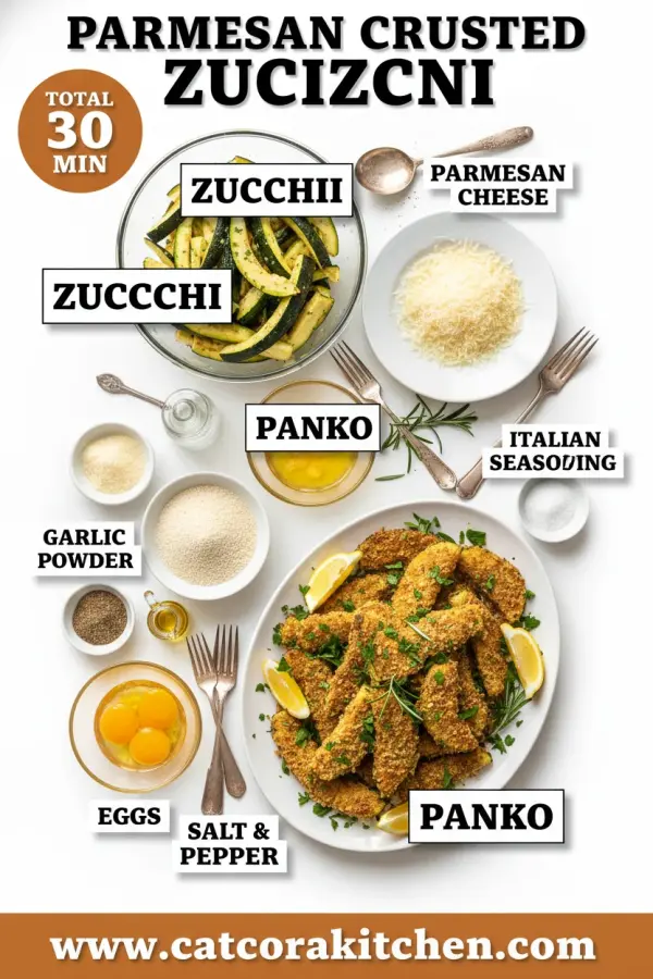 Parmesan crusted zucchini ingredients
