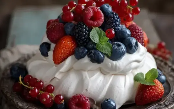 pavlova with fresh berries