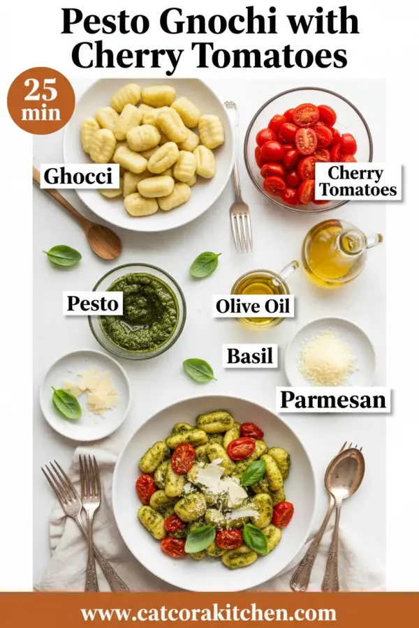 Pesto gnocchi with cherry tomatoes ingredients