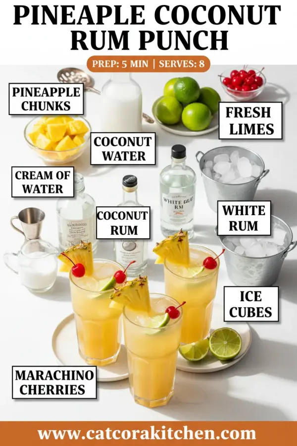 Pineapple coconut rum punch ingredients