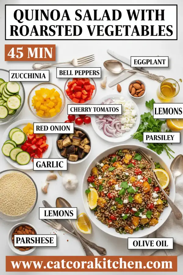 Quinoa salad with roasted vegetables ingredients