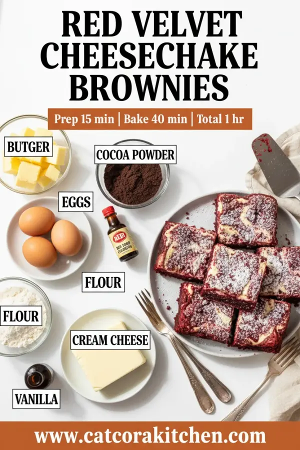 Red velvet cheesecake brownies ingredients